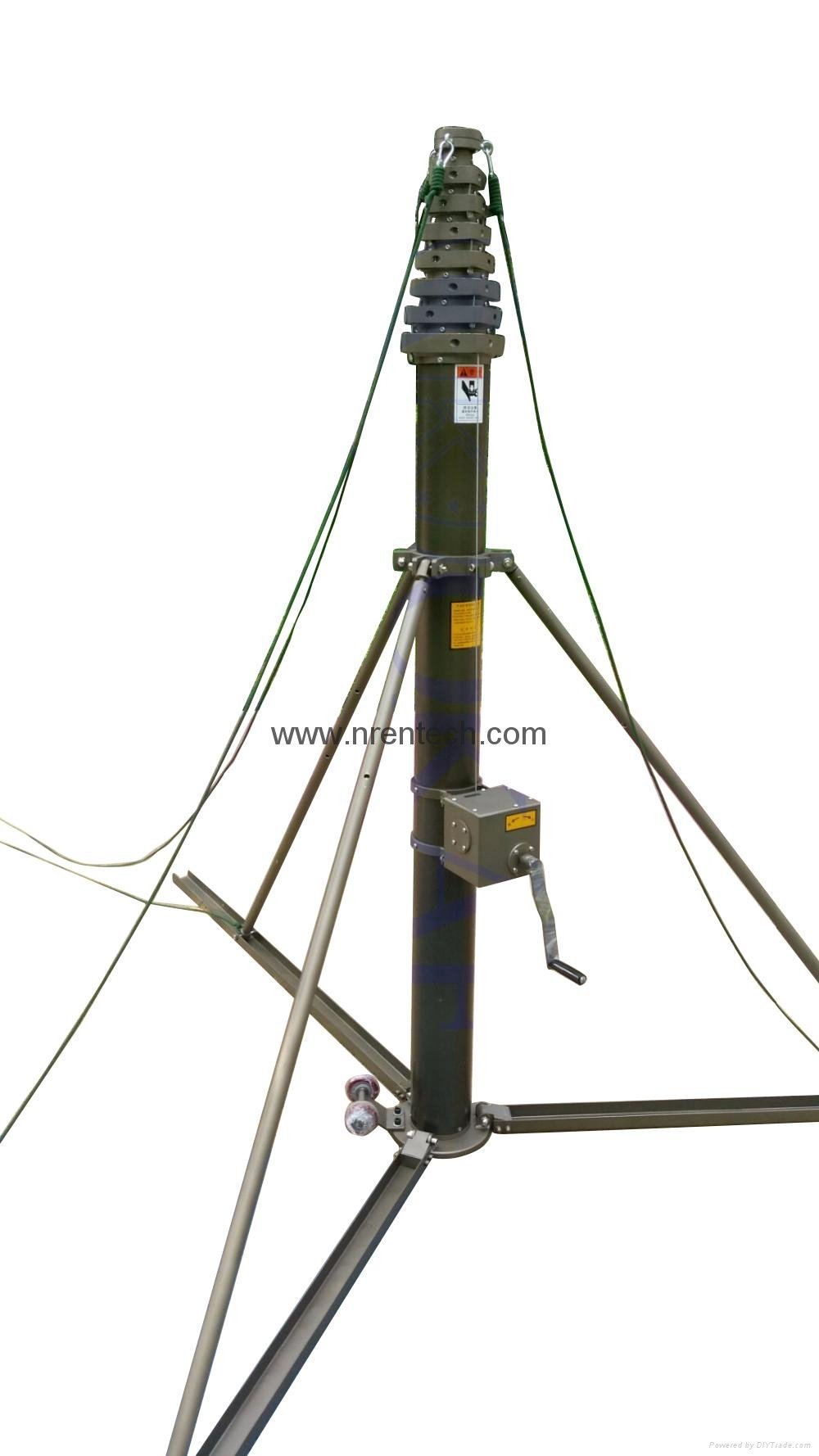 12m manual operation telescopic mast for mobile antenna