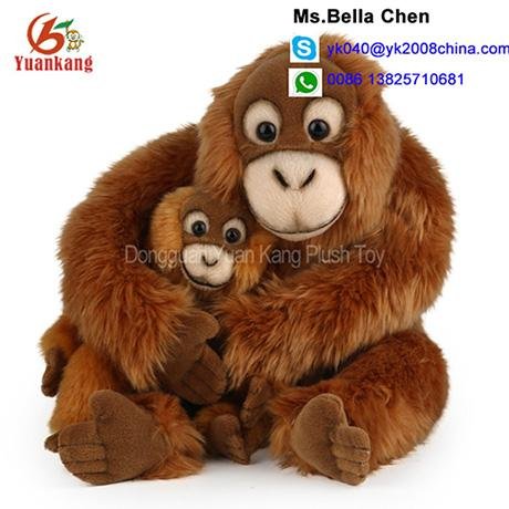 Kids h   ing monkey toy 10" mom baby mother plush stuffed animal