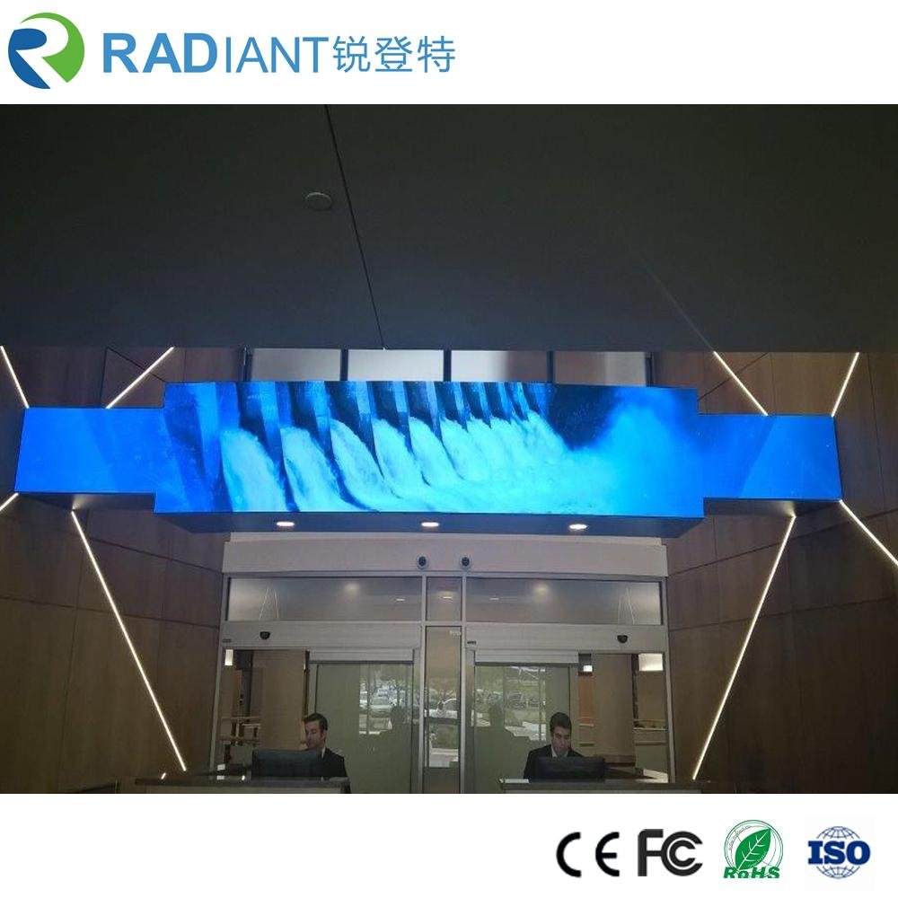 Shenzhen P2.5 indoor soft module curved programmable flexible led display 5