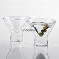 Clear double wall red wine glass cups wine  glass goblet 3