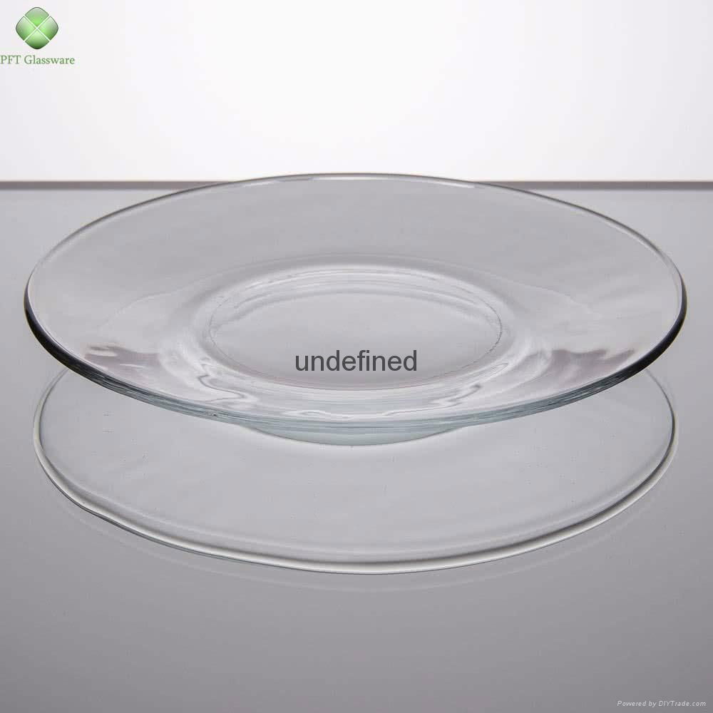 wholesale glass plate for hotel and returant leaf shaple glass plate small plate