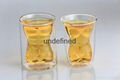 Sexy lady and muscle man shape wine double wall  glass cup whisky glass cup 