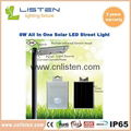 8W/12W All in One Solar LED Street Light CE RoHS IP65 Approved 2