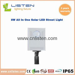 8W/12W All in One Solar LED Street Light CE RoHS IP65 Approved