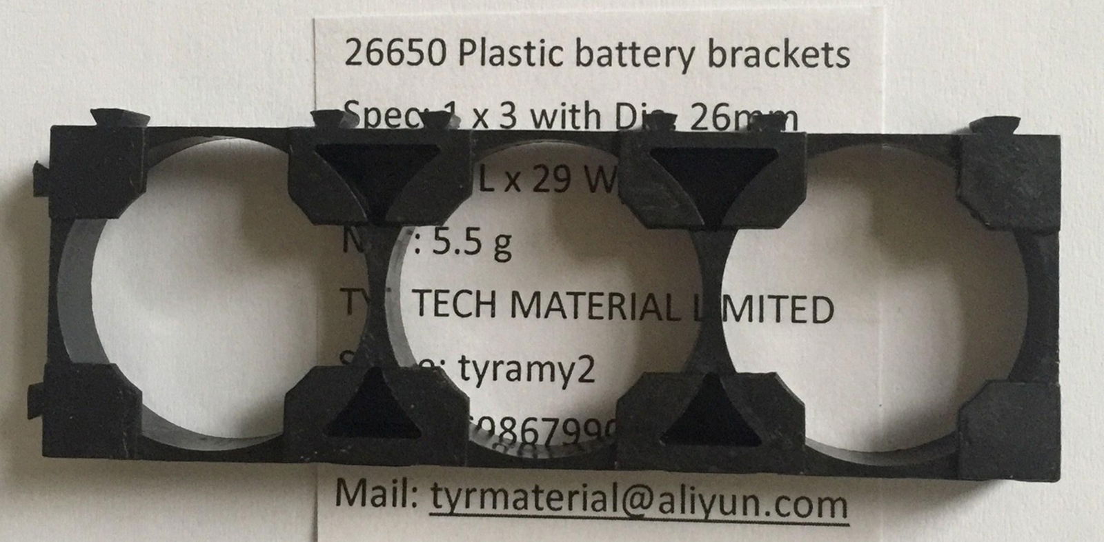 26650 lithium battery bracket use in battery pack or battery holder 1 x 3 2