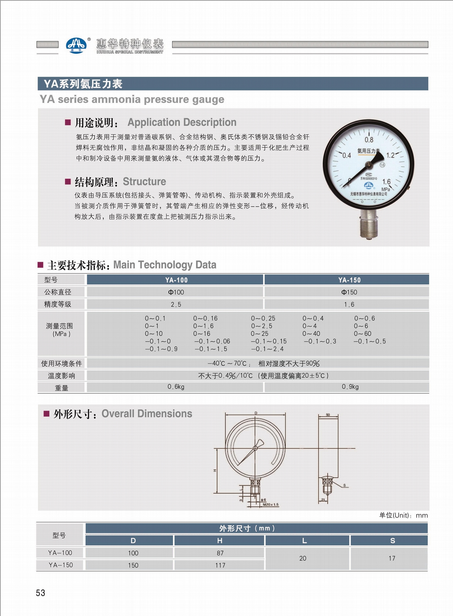 氨压力表 氨用压力表 2