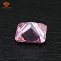 Square shape pink cubic zirconia