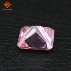 Square shape pink cubic zirconia gemstones in stock gems