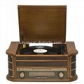 AM FM Radio CD Cassette Gramophone Record Player With Recording