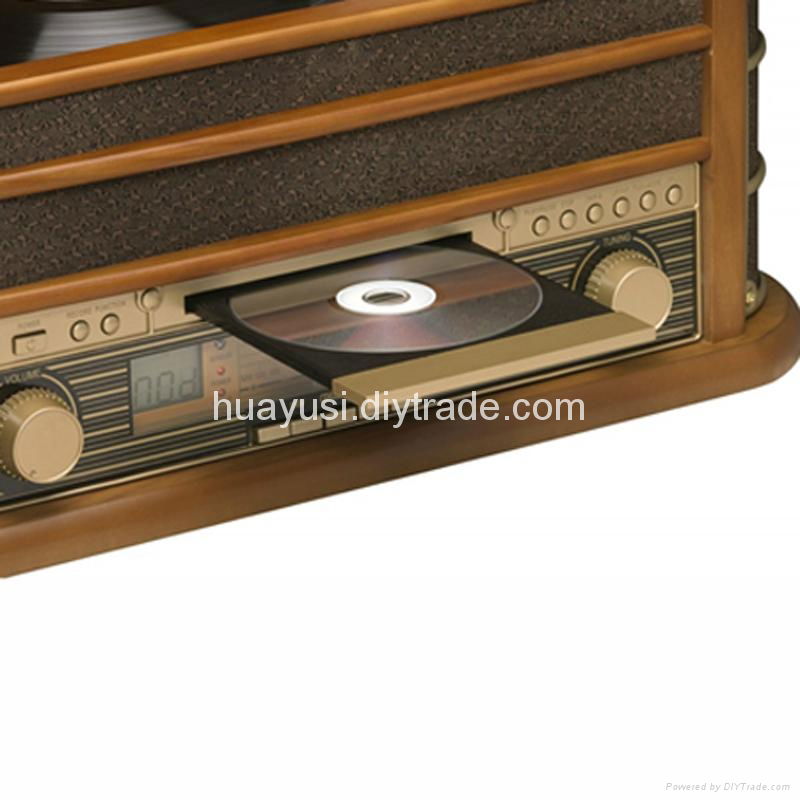 AM FM Radio CD Cassette Gramophone Record Player With Recording 4