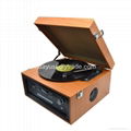 Wooden cd gramophone vinyl turntable player with usb 1