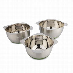 Nice design  foursquare Stainless Steel Salad Mixing Bowl Silicon