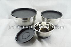 Non-Slip Mixing Silicon Stainless Steel Salad bowl Eco-Friendly