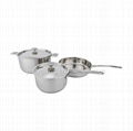 5pcs hot sale capsule bottom stainless steel pot with decorative handle