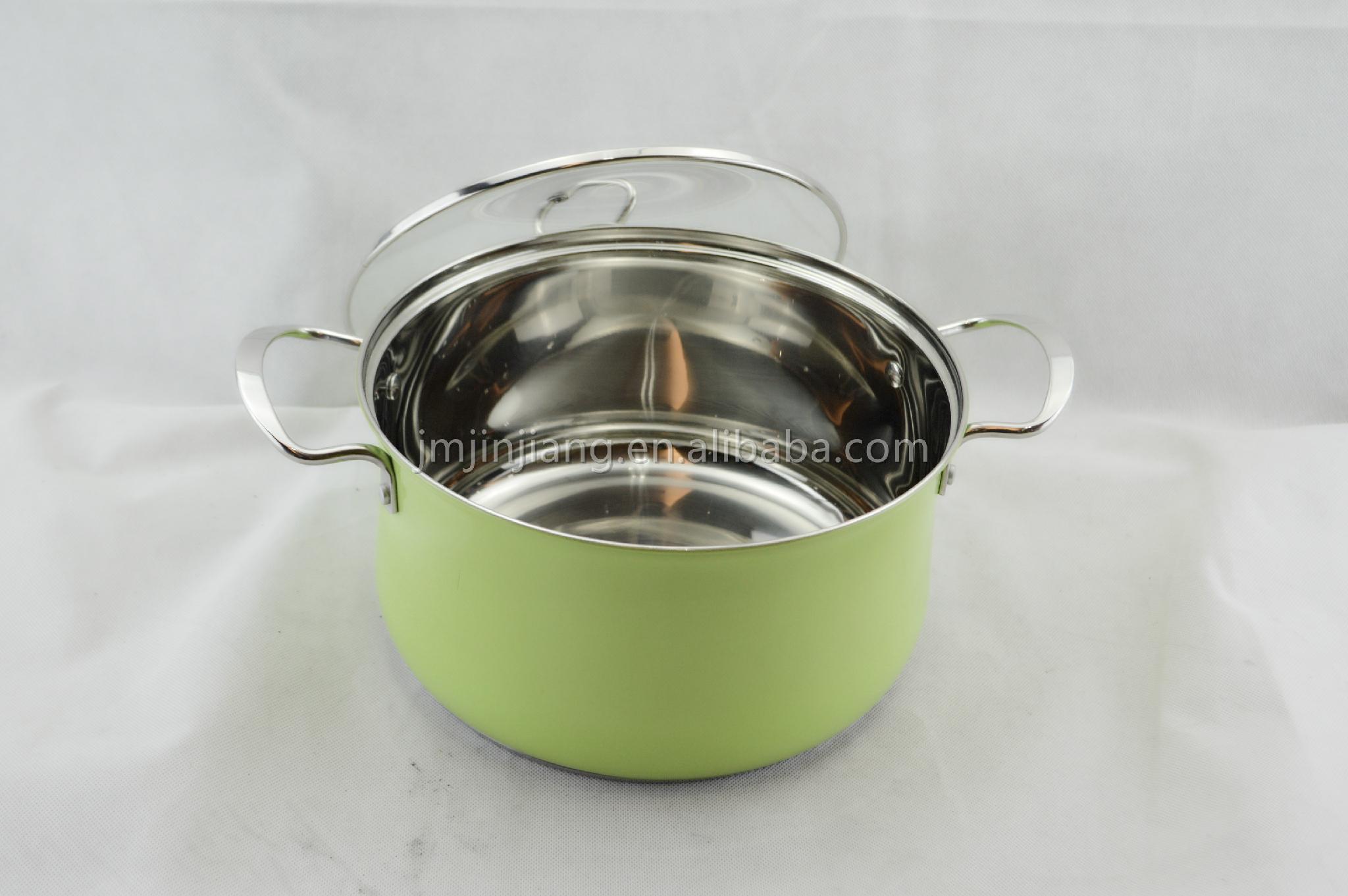 Cookware paint with vacuum welding handle kitchen set JH0704 custom