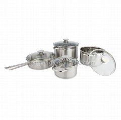 8pcs stainless steel cookware set straight body  