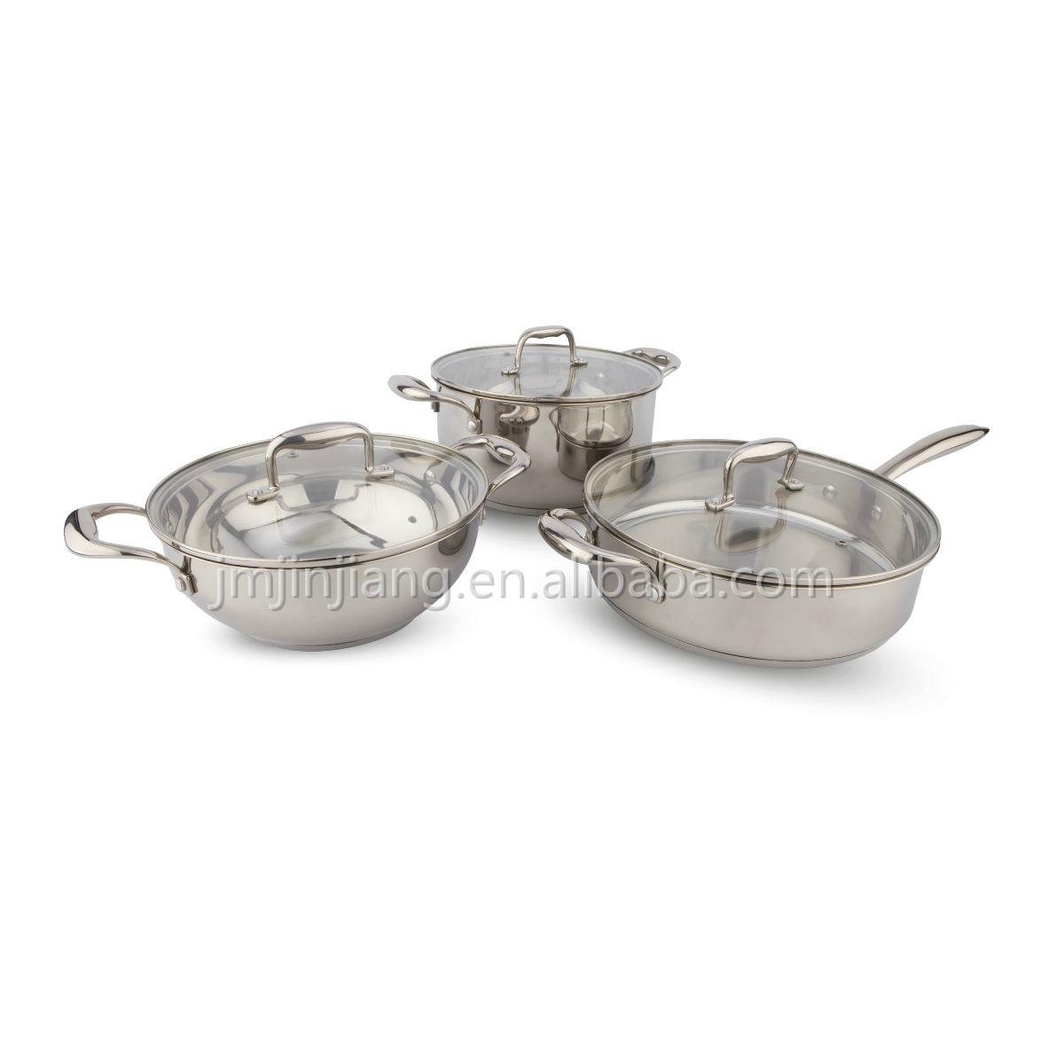 stainless steel kitchen cookware sets 6pcs JH0624 custom (China
