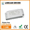 0-10V dimming LED driver with flicker free 7-14W LKAD015D-C 1