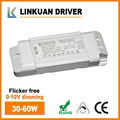 60W 0-10V dimming LED driver flicker free for panel lights LKAD069D-C