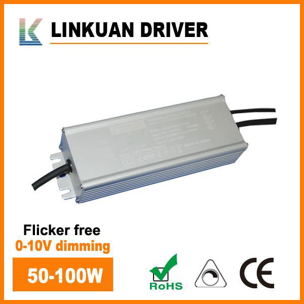 IP67 waterproof 0-10V dimming LED driver 100W 2500mA for LED lights LKAD100D-C