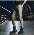 OEM New Design Fashion Colorful Print Narrow Bottom MenS Skinny Jeans Y052 2