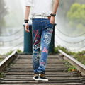 New Style High Quality Mens Fashion Slim Fit Denim Printed Jeans Y007 2