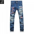 New Style High Quality Mens Fashion Slim Fit Denim Printed Jeans Y007 3