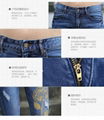 Brand Latest Design Trousers Women Tight Golden Rose Printed Jeans A006 5