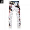 2017 Hottest Shenzhen Wholesale Printed White Bike Jeans Mens Y039 3