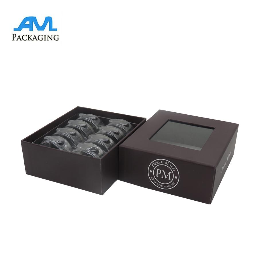 paper cardboard box printing with clear blisters macaroon packaging gifts 