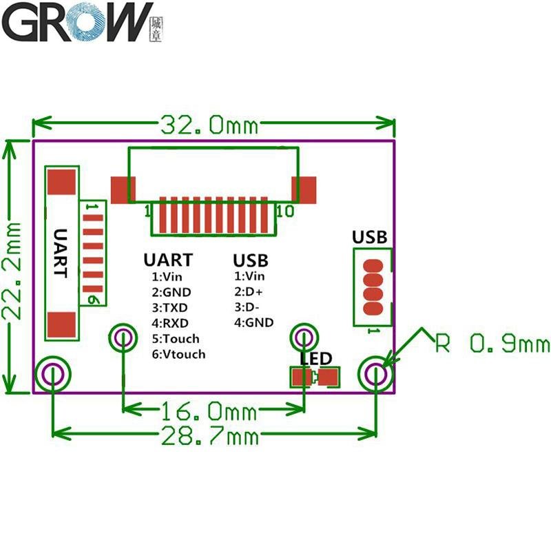 GROW R311 Big Sensor Area Capacitive Fingerprint Module Scanner For Arduino 4