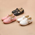 Kids walking shoes soft leather rubber sole office baby shoes 2