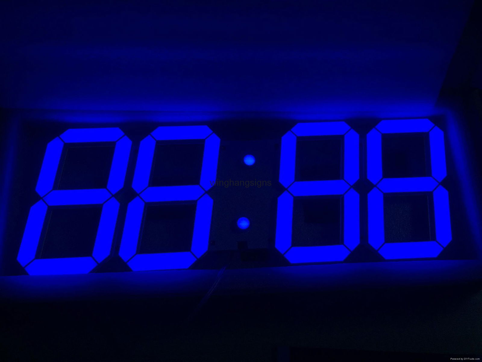 Led 3D digital wall Clock blue color  2