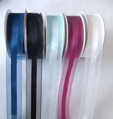 Wholesale polyester organza ribbon with satin center