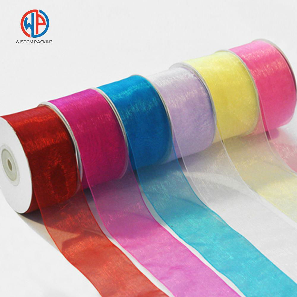 Most popular colorful 100% pure silk sheer organza ribbon