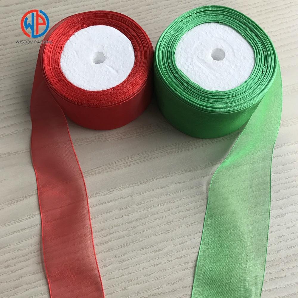 Most popular colorful 100% pure silk sheer organza ribbon 3