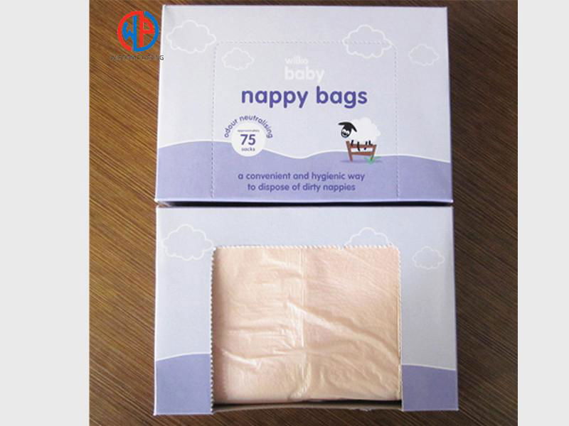 Factory produce plastic type diaper bags PE nappy bags with perfume 5