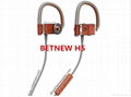 2017 new arrivals high-end leather adjustable loop bluetooth earphone 2