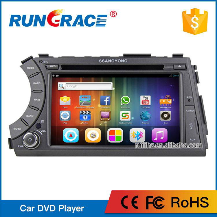 7 inch Touch Screen Ssangyong car radio android dvd player for Actyon or Korando 2