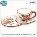 Fashion Elegant Rose Pattern Ceramic Tea Cup Set 2
