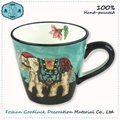 Grace Designs Hand Painted Thai Blue Elephant Big Animal Ceramic Mug