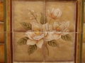 Hand Painting Ceramic Tile Plaque Decor with Magnolia Flower Pattern (36351) 4