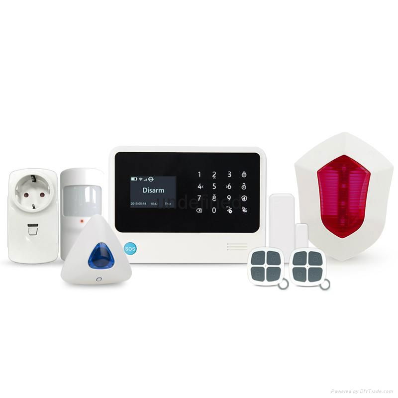 smart home gsm wifi alarm system, 100 wireless zones 8 wired zones 4