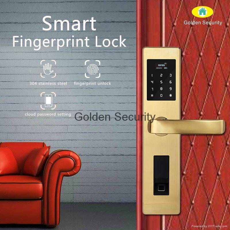 smart fingerprint door lock with gsm wifi alarm system