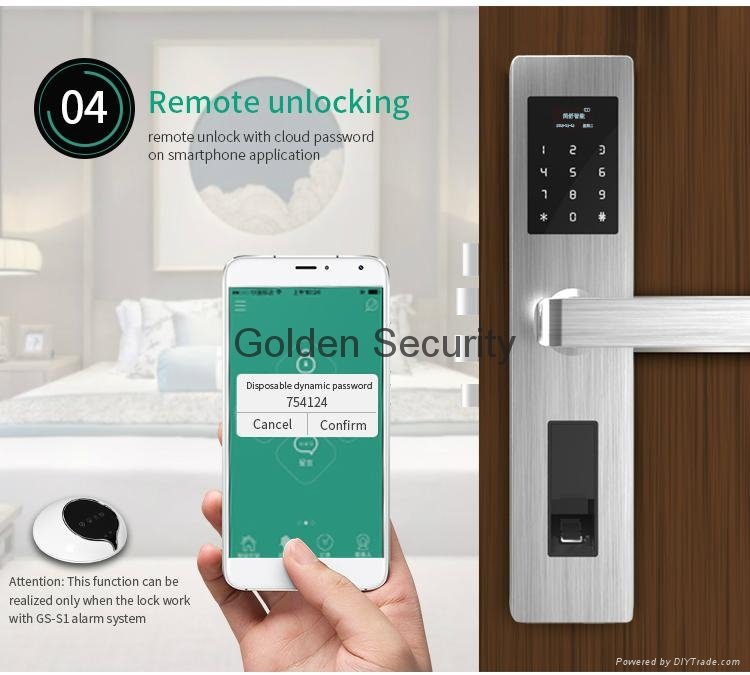 smart fingerprint door lock with gsm wifi alarm system 2