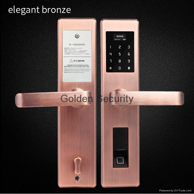 smart fingerprint door lock with gsm wifi alarm system 4