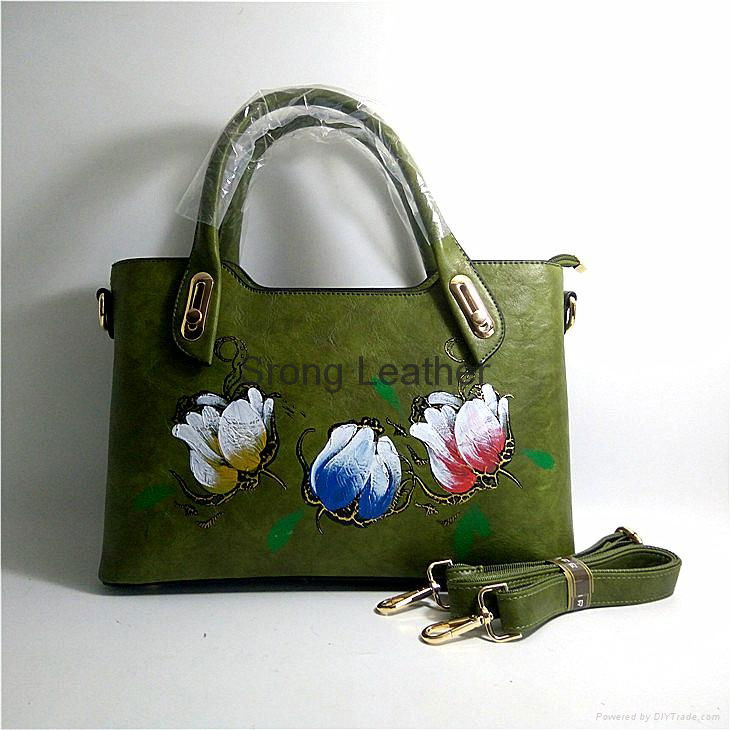 Oriental beauty women handbag messenger bag briefcase PU woman commuter bag