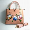 women handbag traditional Chinese style painting flower PU woman commuter bag 