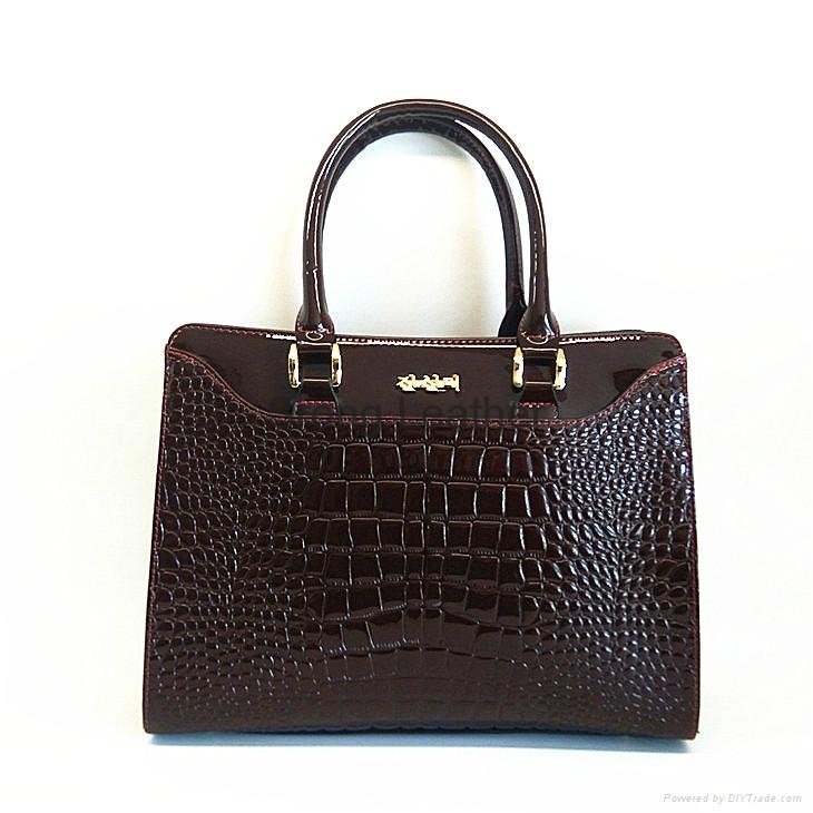 Brand women handbag messenger briefcase PU patent leather woman commuter bag  4