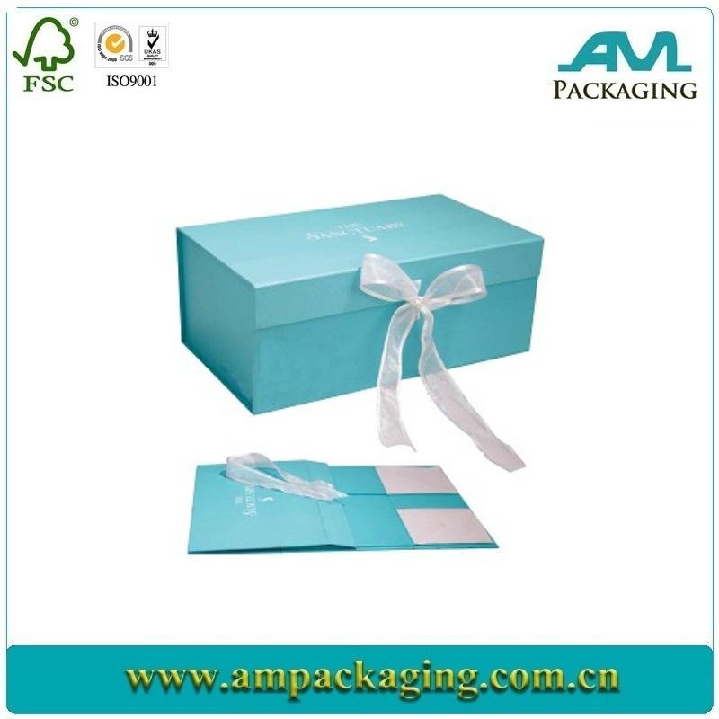Factory customized green paper collapsible storage box packaging cardboard 3